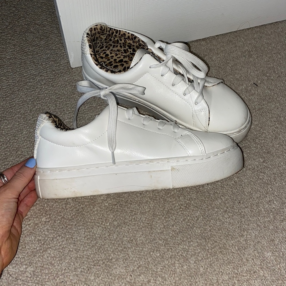 platform white sneakers